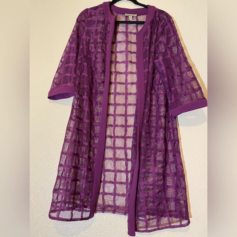 Maya Brooke Chic Sleeveless Midi Dress in Deep Purple Size 16 - Picture 5 of 11